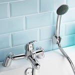 VeeBath Perth Modern Round Large Monobloc Single Lever Bath Shower Mixer Tap Ba