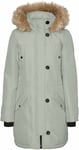 Vero Moda Long Parka Womens Anorak Warm Winter Coat Jacket Mineral Grey Size XL