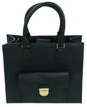 Michael Kors Black Tote Bag Medium Handbag Saffiano Leather Womens Bridgette