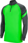 Nike Men's Dri-FIT Academy Pro Long Sleeve Jersey with Zip, Green Strike/Anthracite/White, M