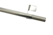 GARDINIA Tringle à Clipser, Pivotante, Montage Sans Vis Ni Perçage, Press&Go Filigrano, Cylindre, Diamètre 8/10 mm, Longueur 50-80 cm, Métal, Aspect Acier Inoxydable