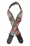 Stagg Woven Nylon Guitar Strap Red/Yellow Paisley