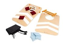 Cornhole 'Bennet' de Pinolino Jeu de 13 pièces | Jeu de Cornhole américain | Bois | Qualité supérieure | 2 Planches + 1 Housse de Protection | Jeu de Plein air et de Plage