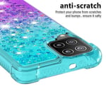 Samsung Galaxy A22 4g Case Gradient Quicksand Gradient Quicksand pehmeä TPU puskurin tyynynpäällinen - sininen ja violetti