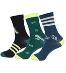 adidas Unisex nd Love Crew 3 Pairs Crew Socks, collegiate green/black/arctic night, 7.5K-9.5K