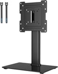 Support TV sur Pied Pivotant Universel pour Télévision de 17 à 43 Pouces LCD/LED/OLED/Plasma/Incurvé avec Pivot à 50 Degrés, Hauteur Réglable, Capacité Max 45 kg, Max VESA 200x200