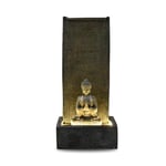 Fontaine d'Extérieur et d’Intérieur Mur d’Eau, Fontaine XL Décorative Jardin Terrasse Salon Grande Statue Amovible Personnalisable Bandeaux LED Blanc, Idée Cadeau, H100cm - XL Mur Bouddha Zen’Light