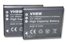 vhbw 2x Batteries remplacement pour Kodak LB-052 pour appareil photo digital reflex APRN (600mAh, 3,6V, Li-ion)