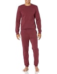 Emporio Armani Ensemble de Pyjama Interlock pour Homme avec Sweat-Shirt et Pantalon, Bordeaux, S (Lot de 2)