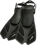 CRESSI Fins Bonete Black L/XL Palmes Courtes Ajustables Unisex-Adult, Noir/Noir