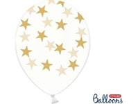 Party Deco Guldstjärna Ballonger, Transparenta, 30 Cm, 50 St Universal