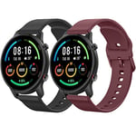 Vancle Bracelet pour Xiaomi Mi Watch/Xiaomi Watch S1/Xiaomi Watch S1 Active/Xiaomi Mi Watch Color Sport, Silicone Bracelet pour Xiaomi Mi Watch/Mi Watch Color Sport (Z-Noir/Rough, 22mm)