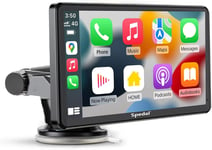 796W Wireless Apple Carplay & Android Auto, autoradio Portable avec écran Tactile IPS de 7 Pouces, caméra Externe, Bluetooth Mains Libres avec WiFi, AirPlay, AUX/FM Transmetteur.[G281]