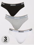 Boss Bodywear 3 Pack Power Briefs - Black/White/Grey