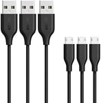Anker [3 Pack Powerline Micro USB 3ft/0.9m - Charging Cable for Samsung, Nexus,