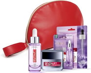 L'Oréal Paris – Trousse Cadeau Routine Repulpante – Acide Hyaluronique Pur – Hydratation, Volume & Fermeté – Sérum Anti-rides, Crème Revolumisante & 2 Masques Sérum – Revitalift Filler – 4 produits