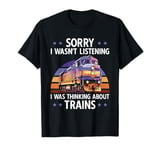 Model Railroad Conductor Wagon Train Thinking About Trains T-Shirt