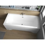 Baignoire Rectangulaire 180x80 avec tablier en acrylique, Siphon de bain et pieds (support) - Set 4en1 - Fabriqué en ue Badland ines