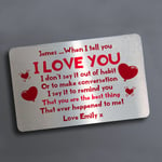 Personalised Wallet Insert Valentines Anniversary Gift For Boyfriend Husband