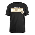 NEW ORLEANS SAINTS New Era Cap NFL Regular T-Shirt High Density Ink Screenprint Front Graphic Original Team Color Unisex Black