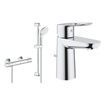 Grohe 34565001 Grohtherm 800 Mitigeur Thermostatique Ensemble de Douche, Chrome & Mitigeur Lavabo Bauloop 23335000 (Import Allemagne)