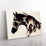 Hopeful Abstract Horse Canvas Wall Art Print Ready to Hang, Framed Picture for Living Room Bedroom Home Office Décor, 76x50 cm (30x20 Inch)