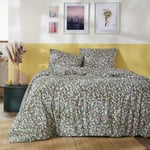 Terre De Nuit - Parure de lit coton imprimé floral Vert 240x220