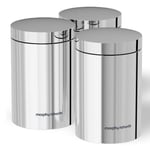 Morphy Richards Accents Kitchen Storage Canisters Set of 3 Silver - 974059