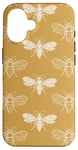 Coque pour iPhone 16 Beige beige neutre motif abeilles