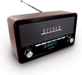 477230 Radio Vintage Numerique Bluetooth,Dab+ Et Fm Rds Avec Entree Audio,Fonction Double Alarme Et Dimmer