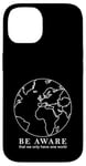 Coque pour iPhone 14 Contours de la carte du monde Protection de la nature