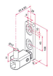 Gond de portail MULTIFIX L à axe réglable de 45 à 80mm pivot diamètre 12mm - TIRARD - NA619007