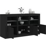 Design In - Buffet,Meuble de Rangement,Bahut pour Salon, Salle à Manger, Cuisine avec lumières led noir 123x37x67 cm CFW644704