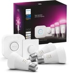 Philips Hue White Colour Ambiance Smart Light 3 Bulbs 2 Buttons Starter Kit