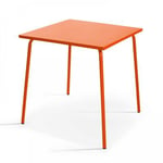 Table de jardin carrée en métal orange Palavas  Oviala