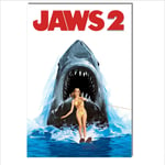 Metal Jaws 2 Tin Sign Aluminium Wall Door Movie Film Art Room Man Cave 28x19cm L