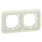 069694 support plaque étanche 2 postes, horizontaux plexo composable, blanc - Legrand