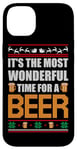 Coque pour iPhone 14 Plus It's The Most Wonderful Time For A Beer Funny Ugly Christmas