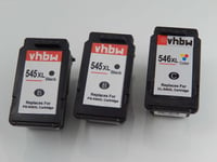 vhbw 3x cartouches rechargée pour Canon Pixma TS304, TS305, TS3150, TS3151, TS3152, TS3350, TS3351 imprimante - Set noir, CMY