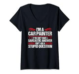 Womens Car Painter Funny Sarcastic Automotive Spray Paint Auto Body V-Neck T-Shirt