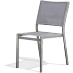 Stockholm - Chaise de jardin empilable en aluminium et toile plastifiée anthracite Dcb Garden