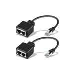 Jalleria - Câble Ethernet RJ45 2 Pcs Adaptateur Réseau Répartiteur Ethernet Adaptateur Extension Ethernet Double Répartiteur de Réseau Convient Cat5