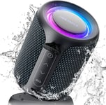 Enceinte Bluetooth, Baffle Bluetooth Au Basse Intense, Enceinte Connectée Bluetooth 5.3, 15W Haut Parleur Bluetooth, Étanche Ipx7, Double Appairage Stéréo (Bleu Noir)