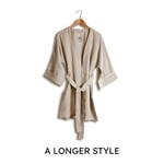 Lovely Linen Lovely Kimono Lång Morgonrock L Beige