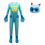 Barnens Super Cat Juldräkt Jumpsuit Mask Set för Pojkar och Flickor blue 110cm