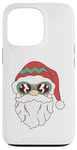 Coque pour iPhone 13 Pro Lunettes de soleil visage de Père Noël barbe et chapeau de Noël drôle