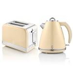 Swan Retro Cream Kettle and 2 Slice Toaster Set