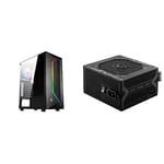 MSI MAG VAMPIRIC 100R Mid Tower Gaming Computer Case + MSI MAG A650BN Power Supply, UK Plug - 650W, 80 Plus Bronze Certified, ATX PSU, 12V Single-Rail, DC-to-DC Circuit, 120mm Fan, 5 Year Warranty