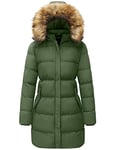 WenVen Manteau d'hiver Long pour Femme Veste matelassée épaisse Veste matelassée Chaude Parka d'hiver avec Capuche en Fausse Fourrure