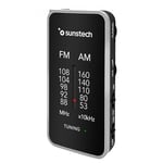 Sunstech RPC6 Radio de Poche FM/Am Petite Radio Portable Analogique Tuner Radio Multibande Fonctionne avec 2 Piles AAA Couleur Argent